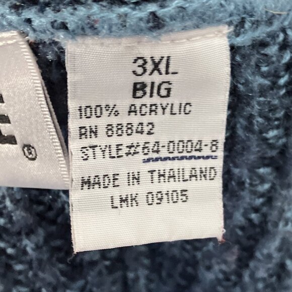 KingSize Men's Big & Tall 3XL Navy Marl Shaker Knit Crewneck Pullover Sweater - Picture 5 of 5